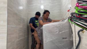 Stepson fucks me in the laundry room while his dad goes out to the supermarket- CulonaArdiente32